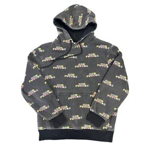 Odd Future Donut Logo Hoodie Black Multicolor All Over‎ Print Size Small